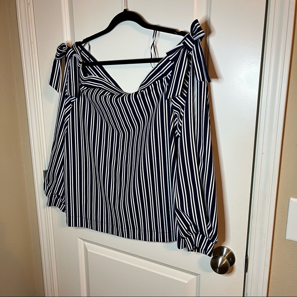 Banana Republic Black and White Striped Top